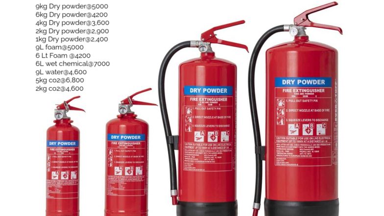 fire extinguishers.