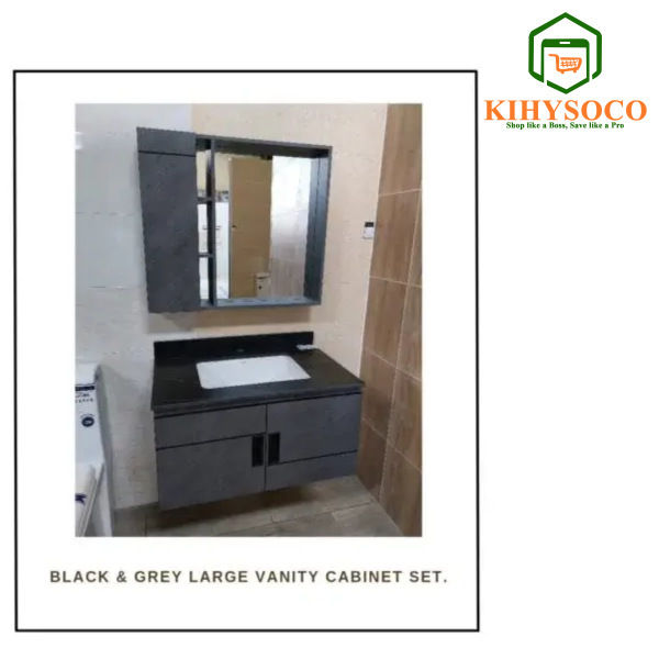 Kihysoco: The Best Shop for Black & Grey 3-Piece Vanity Bathroom Cabinet Set in Nairobi, Kenya