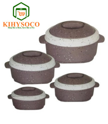 Kihysoco: The Best Shop for 4 Piece Hot Pot Food Server Insulated Casserole Gift Set - Dark Brown & White in Nairobi, Kenya