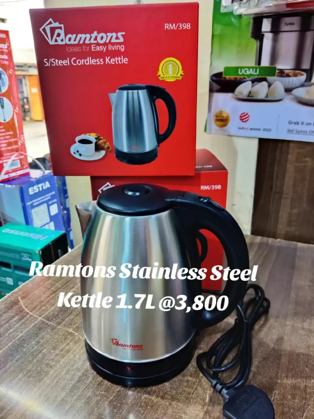 amtons Stainless Steel Kettle 1.7L