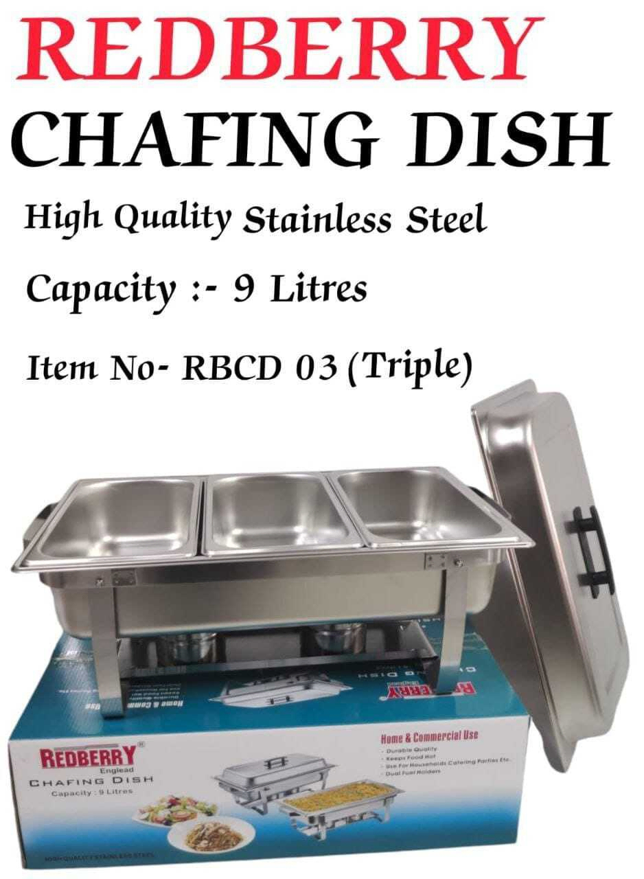 9 Litre Triple Stainless Steel Chaffing Dishes