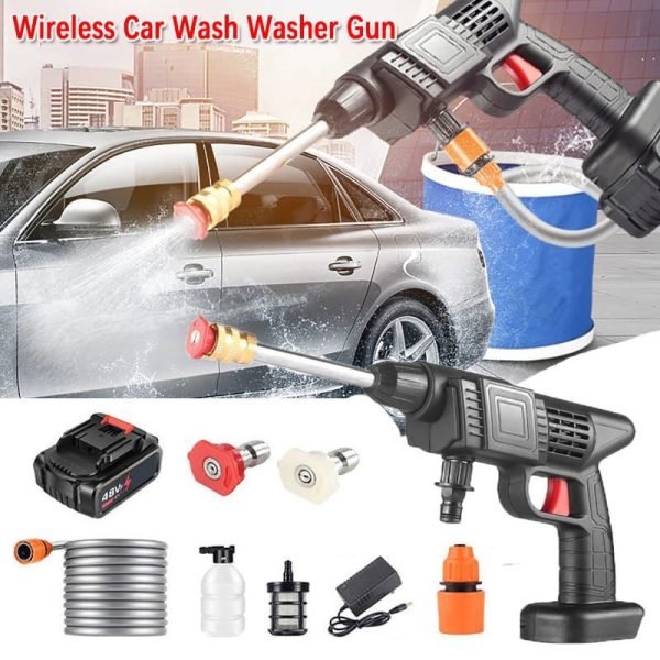 Wireless 96V Car Wash Spray Gun Machines with Dual Lithium Batteries