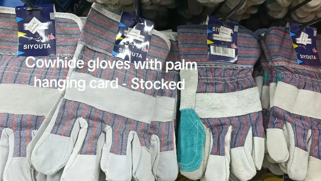 Cowhide Gloves with Palm Hanging Card