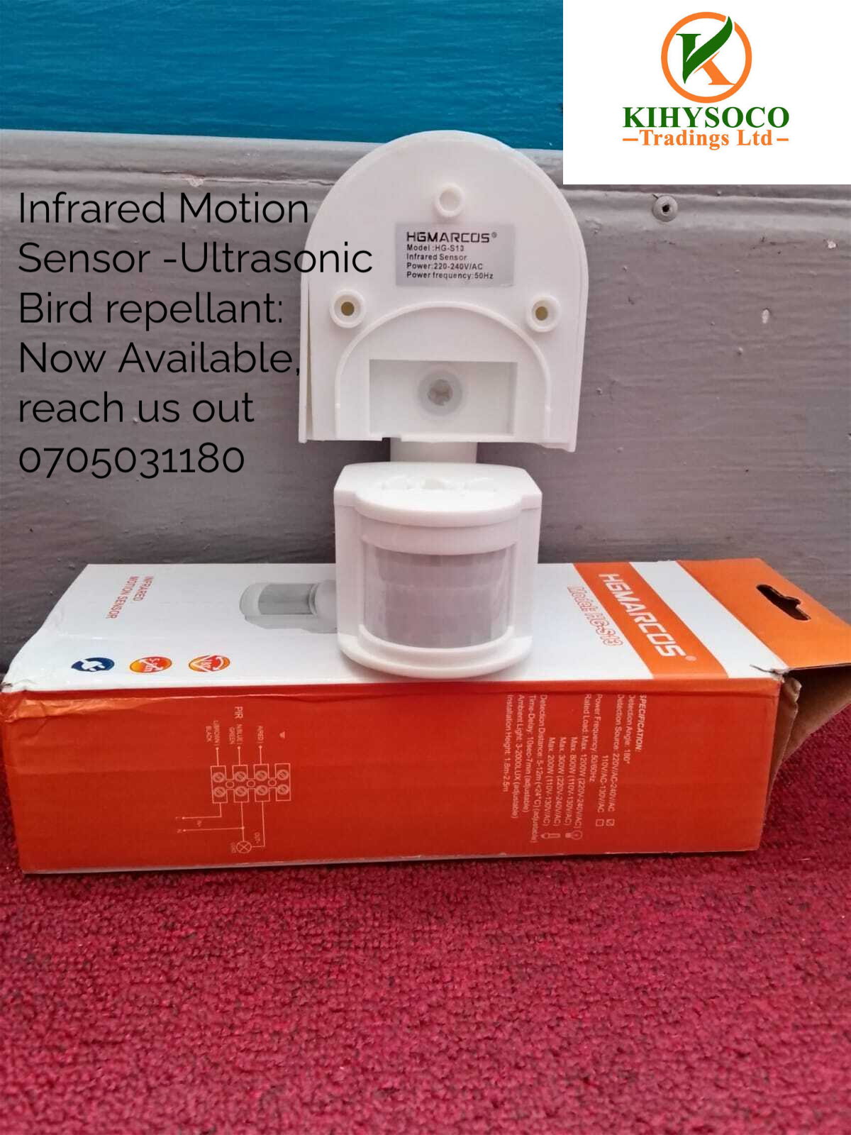 Infrared Motion Sensor Ultrasonic Bird Repellent