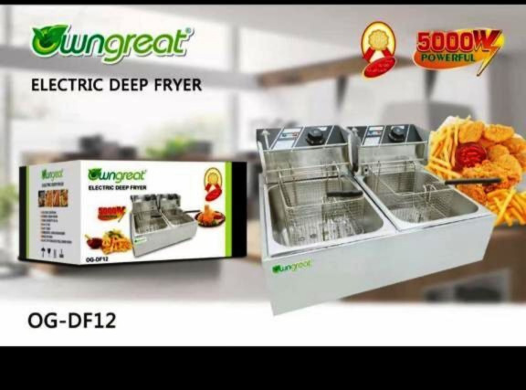 12 Litre Double Deep Fryer – 2500watts (6+6 Litre Tanks)