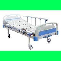 TWO CRANK ABS HOSPITAL BED & OVERHEAD TABLE